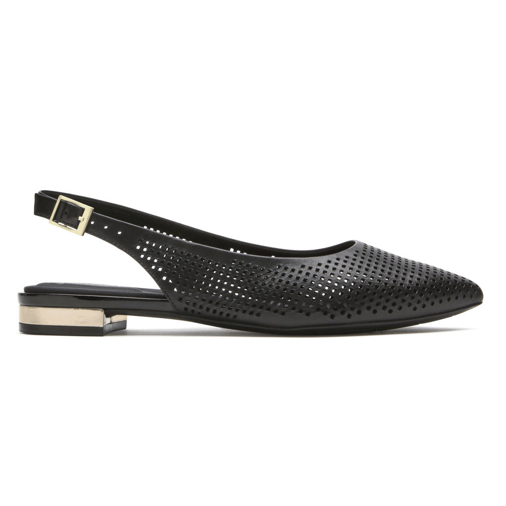 Zapatos Bajos Rockport Mujer Mexico - Total Motion Adelyn Slingback Negros - DOUXZ6143